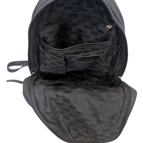 Michael Kors Classic Black Pebbled Leather Backpack - Picture 4 of 5